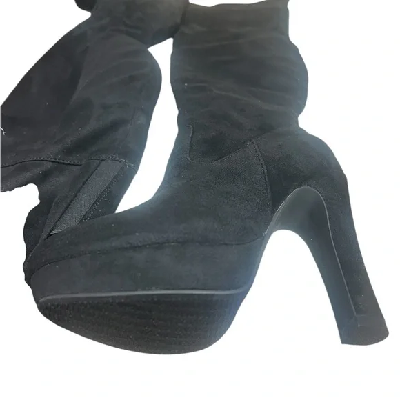 NWT Dream Pair Highplat Black Chunky thigh High Over the Knee Women's Boots 6 - Picture 10 of 12